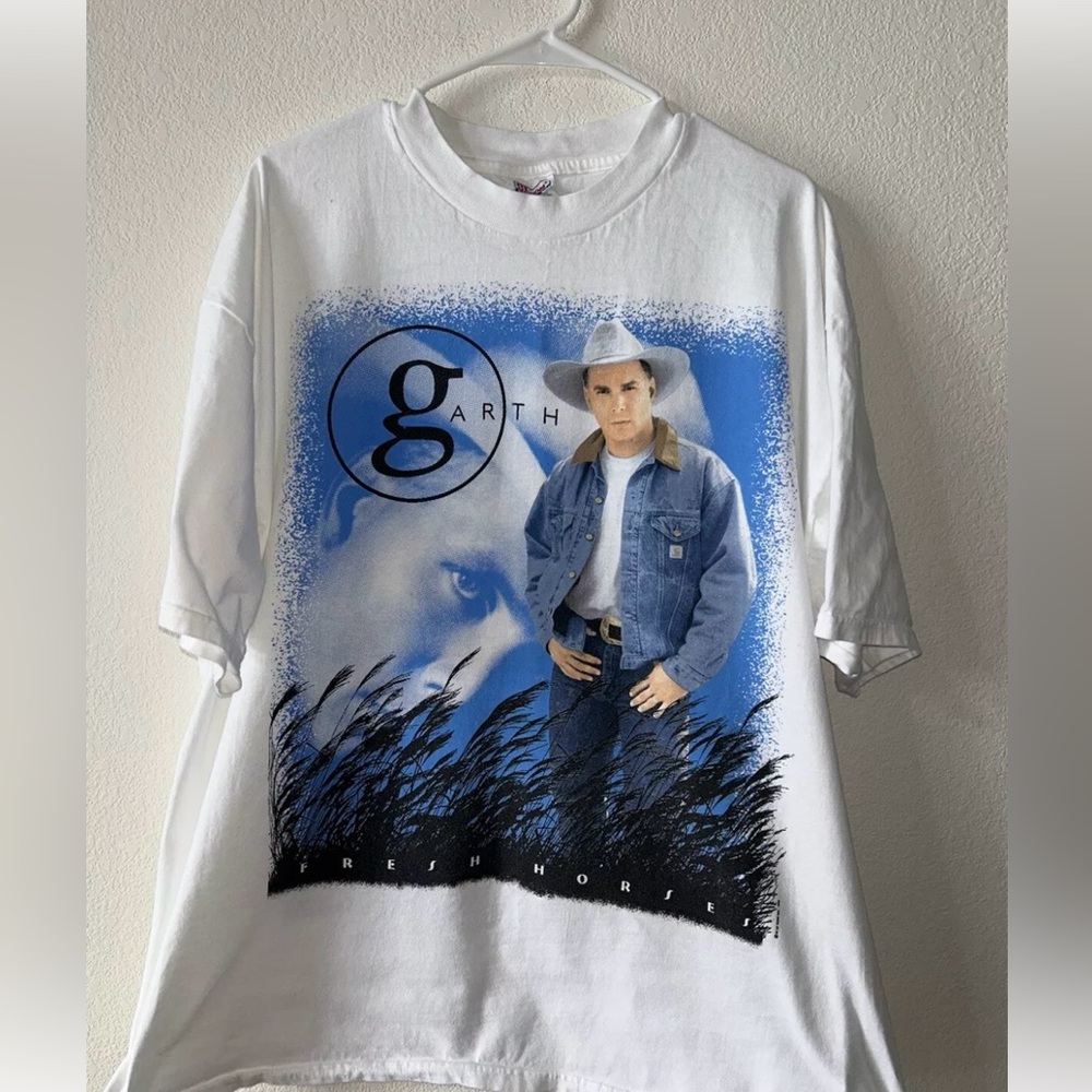 Vintage 90s Garth Brooks T Shirt  Tour Double Sided Sz 2XL 1996